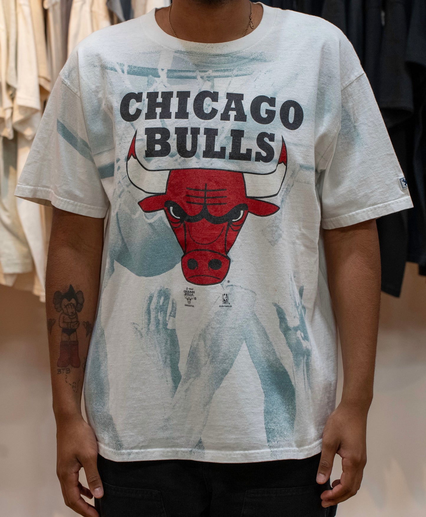 Vintage 90s Chicago Bulls All Over Print T Shirt Sz XL