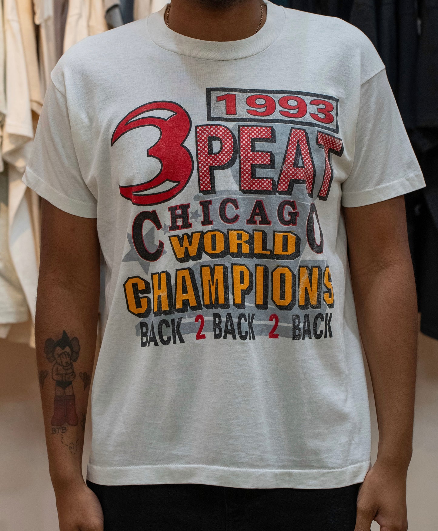 Vintage 1993 Chicago Bulls 3peat T Shirt Sz M