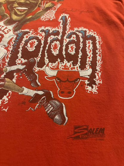 Vintage 90s Chicago Bulls Micheal Jordan Big Head Salem Sportswear T Shirt Sz M