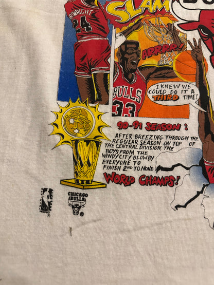 Vintage 1993 Chicago Bulls Comic Strip Championship T Shirt Sz L