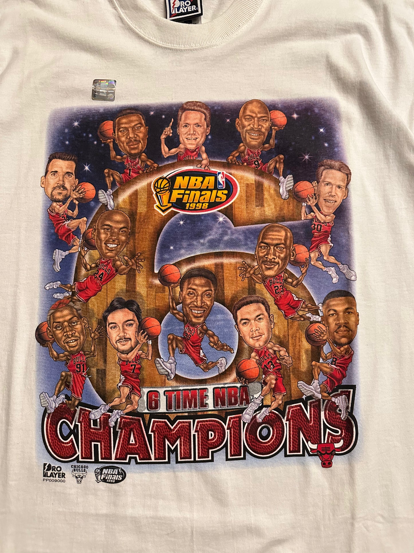 Vintage 1998 Chicago Bulls 6 Time NBA Championship T Shirt Sz XL(New)