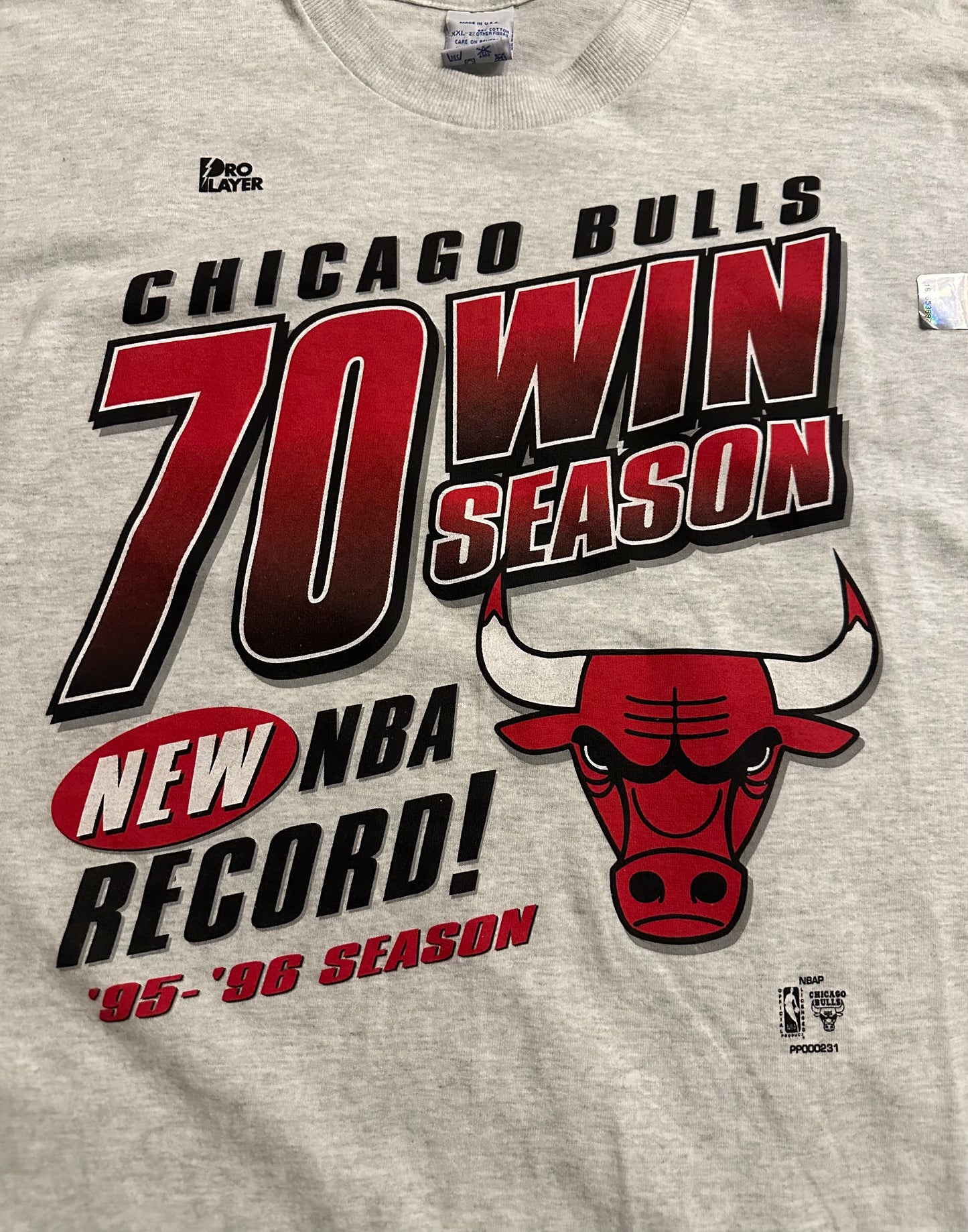 Vintage 1996 Chicago Bulls 70 Wins T shirt Sz 2XL(New)