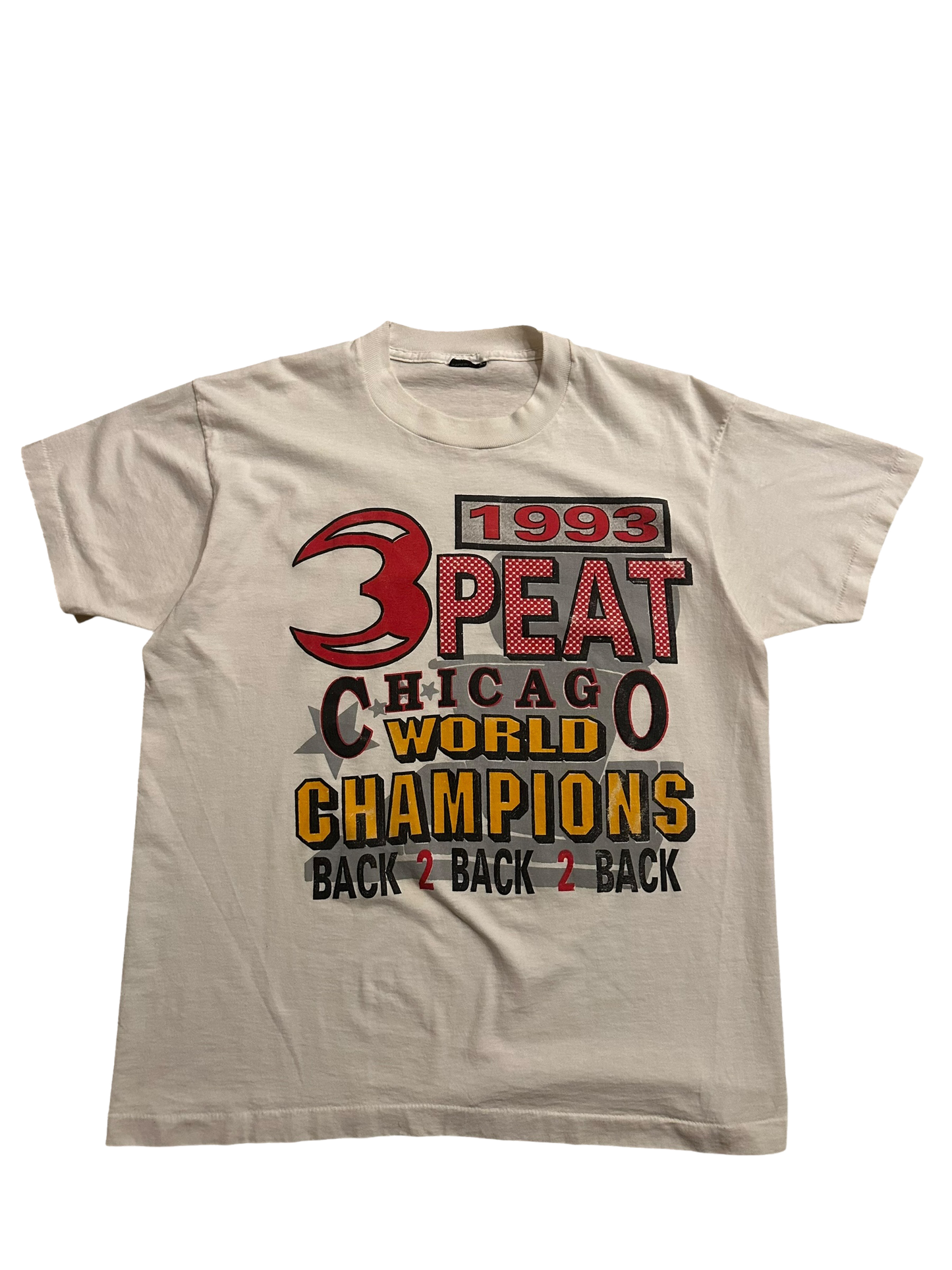 Vintage 1993 Chicago Bulls 3peat T Shirt Sz M