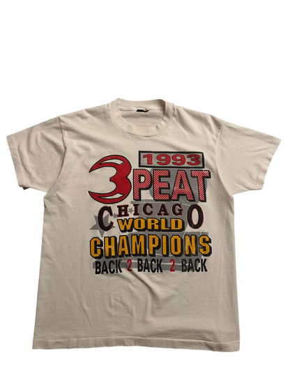 Vintage 1993 Chicago Bulls 3peat T Shirt Sz M