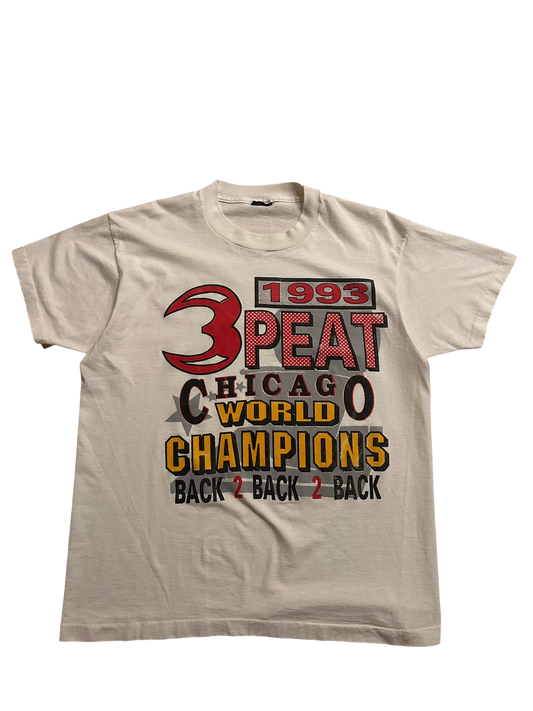 Vintage 1993 Chicago Bulls 3peat T Shirt Sz M