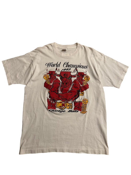 Vintage 1993 Chicago Bulls World Champions 3peat Benny The Bull T Shirt Sz XL