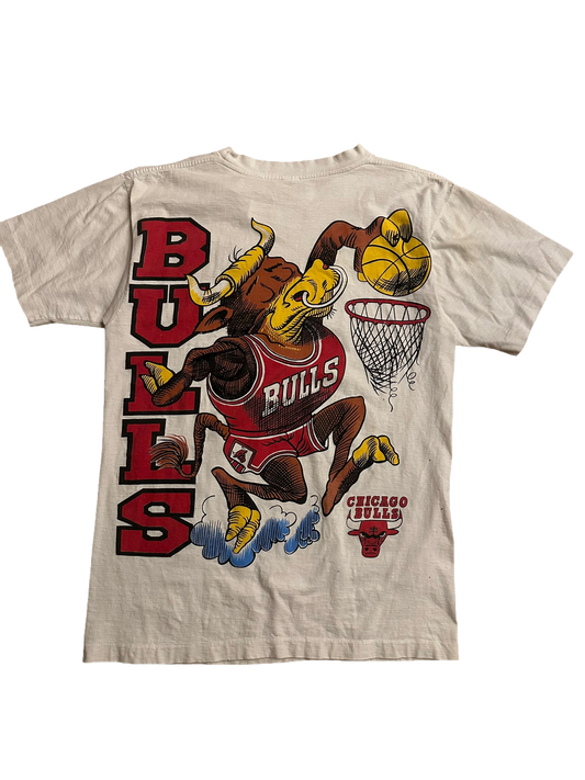 Vintage 90s Chicago Bulls All Over Print Benny The Bull "Dunkin" T Shirt Sz M