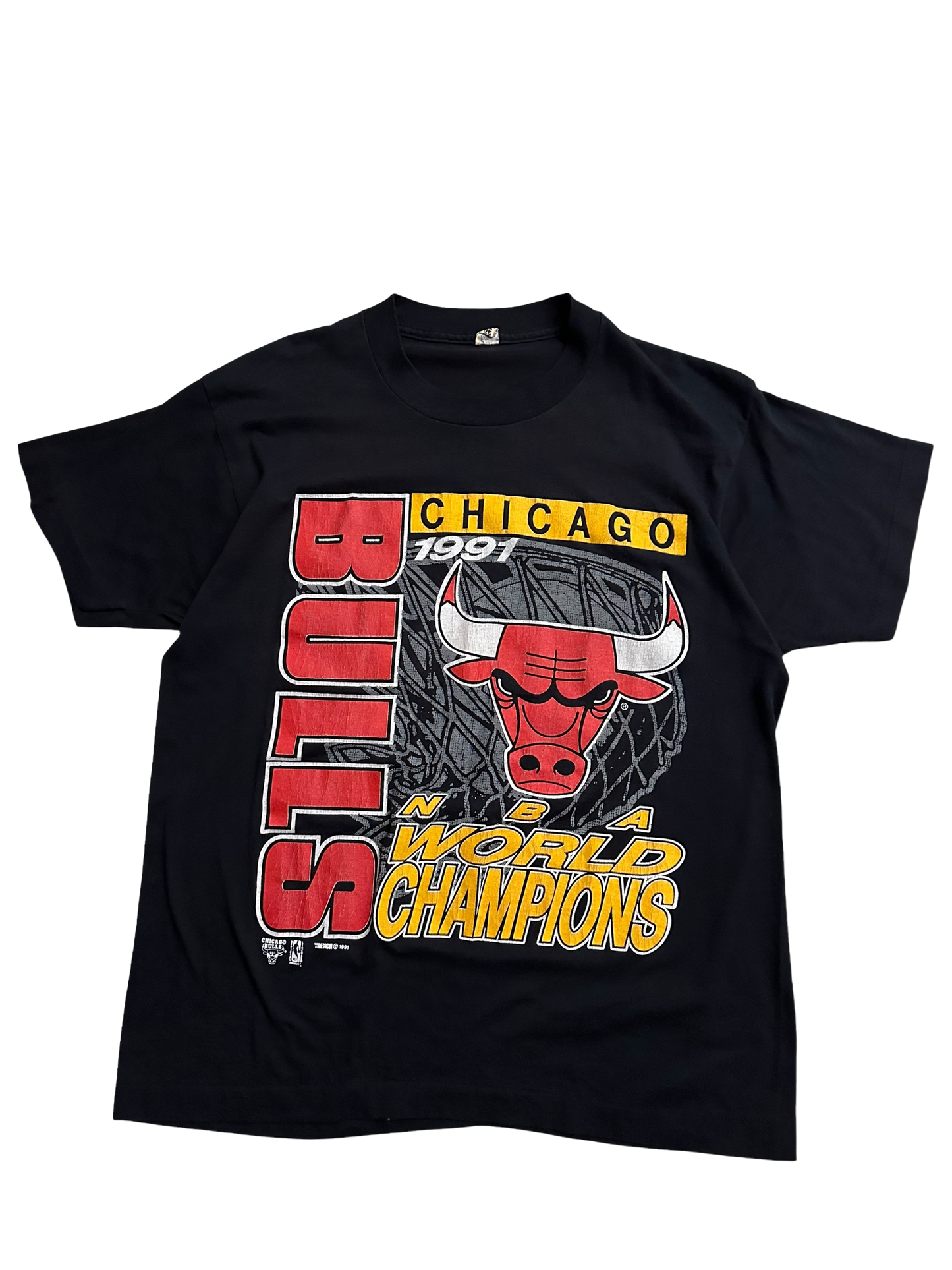 Vintage 1991 Chicago Bulls NBA World Champions T Shirt SZ L