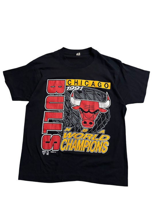 Vintage 1991 Chicago Bulls NBA World Champions T Shirt SZ L