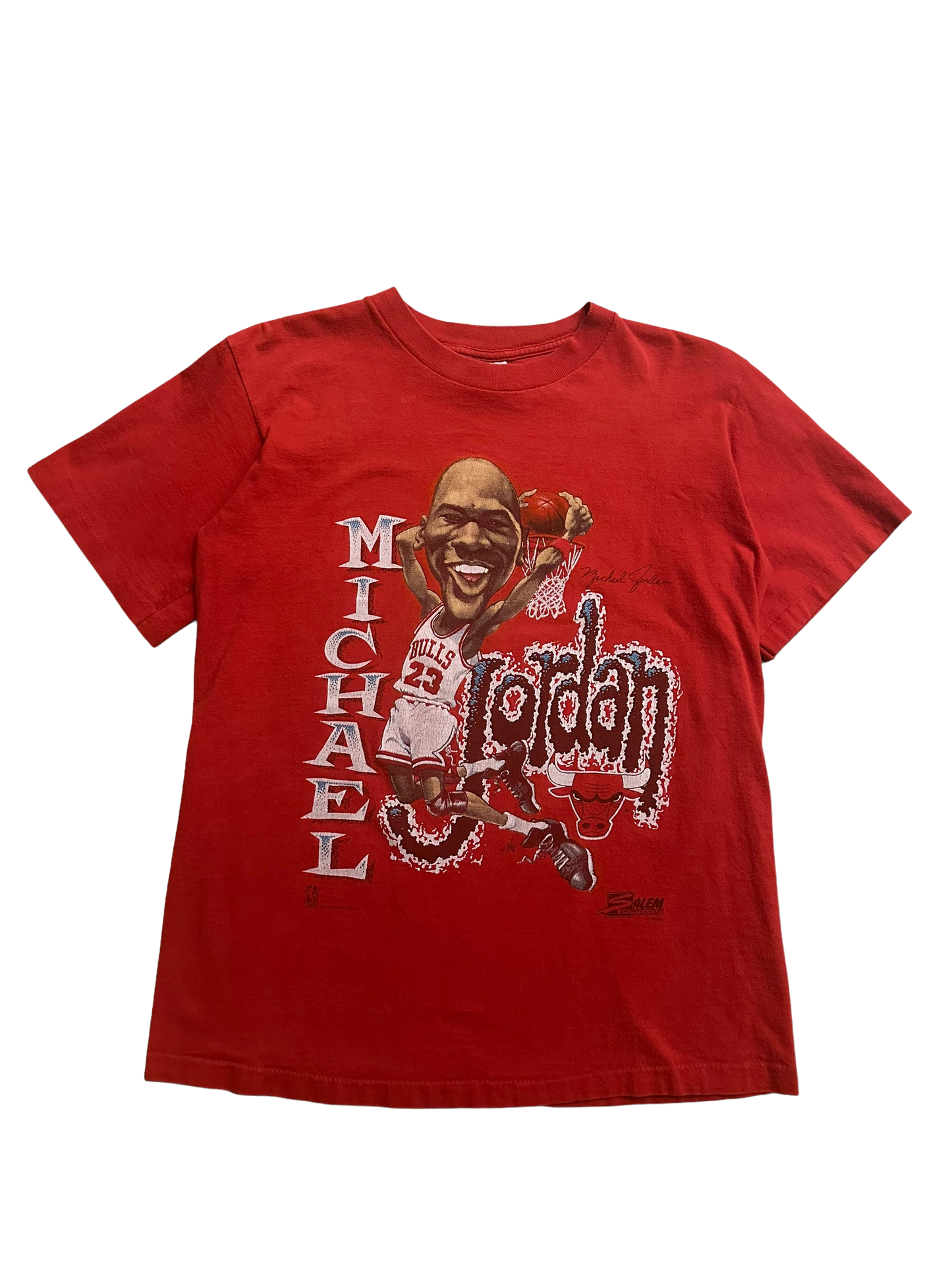 Vintage 90s Chicago Bulls Micheal Jordan Big Head Salem Sportswear T Shirt Sz M