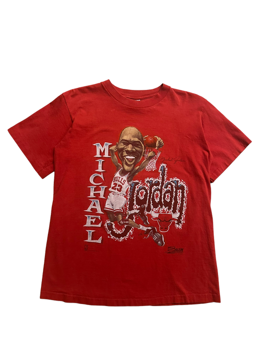 Vintage 90s Chicago Bulls Micheal Jordan Big Head Salem Sportswear T Shirt Sz M