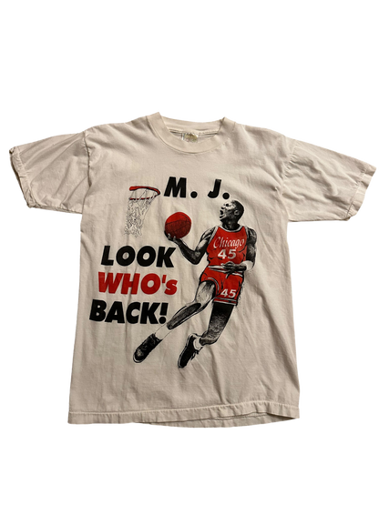 Vintage Micheal Jordan Look Who's Back T Shirt Sz L