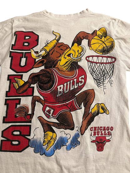 Vintage 90s Chicago Bulls All Over Print Benny The Bull "Dunkin" T Shirt Sz M